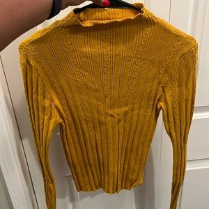 Forever 21 Golden Mustard Yellow Turtleneck Sweater